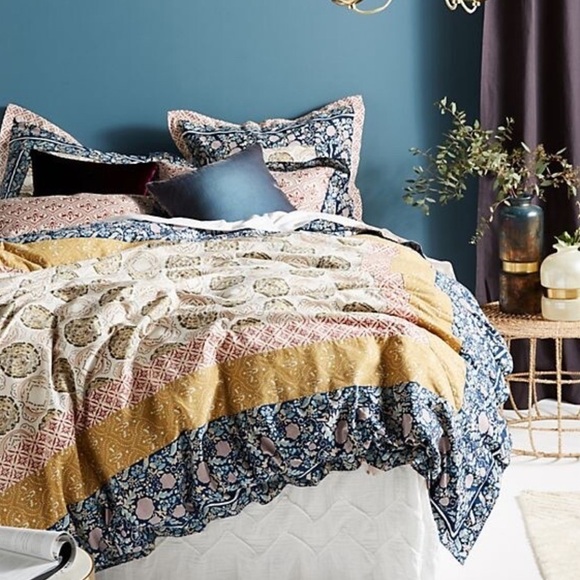 Anthropology Meguro Boho Cotton Slub dorm Twin Duvet cover sold out @ $370 - Picture 2 of 15